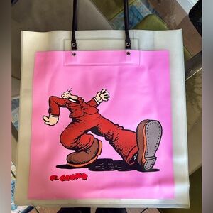 Marc Jacobs Redux Grunge Tote Robert Crumb Artwork “Keep on Truckin” Rare